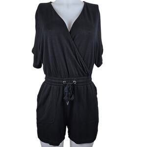 Soma Weekend Athletic Leisure Wear Casual Black Women's Pockets Romper Small